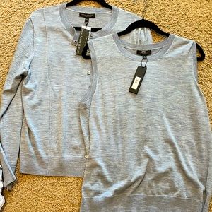Banana Republic twin set (cardigan and sleeveless tank) 100% merino wool XL